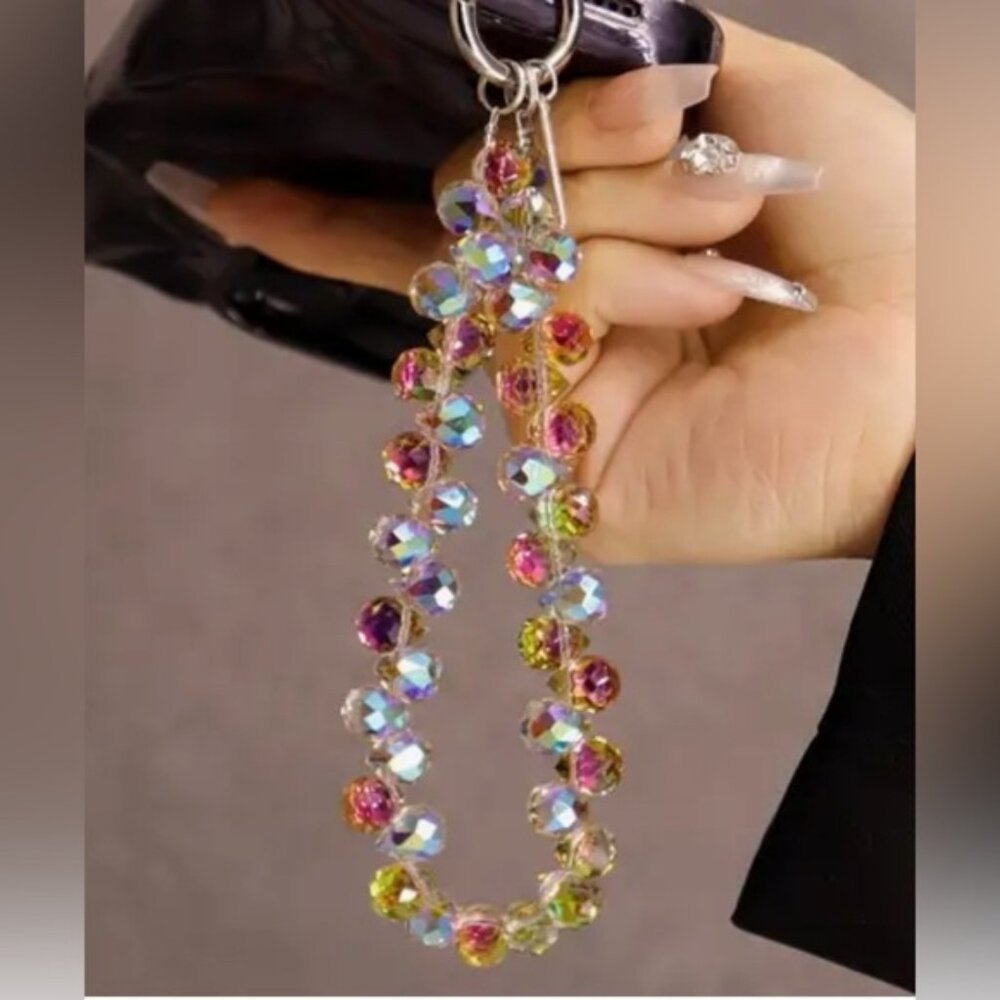 Iridescent AB Beaded Key / Cellphone Bracelet